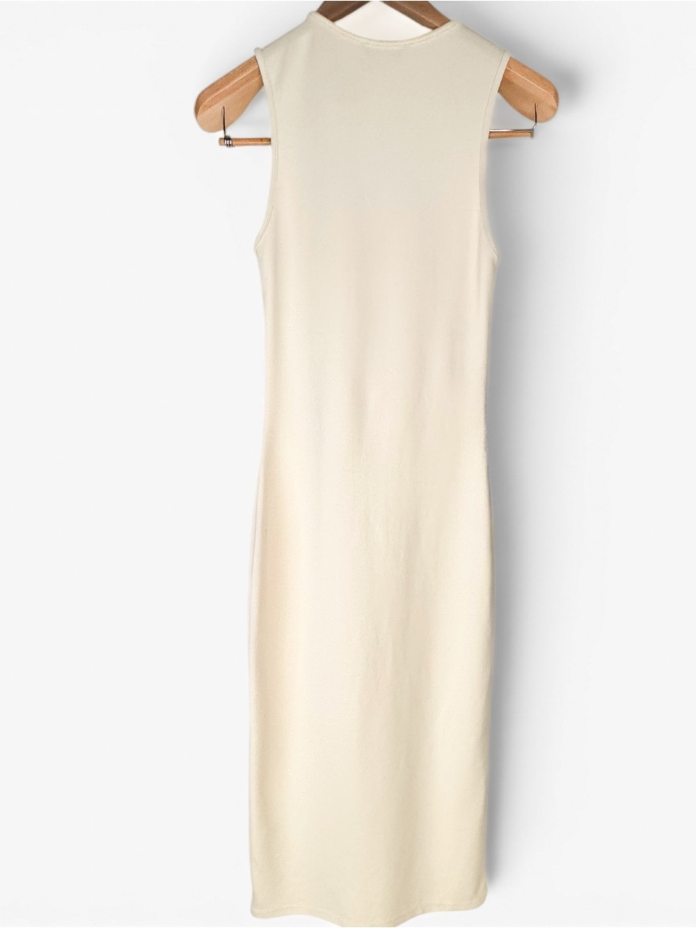 Like New Mango Fitted Midi Dress in Ecru, US 4 - Picture 5 of 7